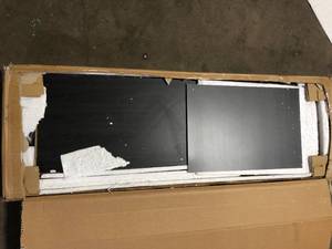 HODEDAH Grey Microwave Cart with Storage  Customer Returns See Pictures