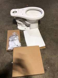 Glacier Bay 12 inch Rough In Two-Piece 1.1 GPF1.6 GPF Dual Flush Round Toilet in White Seat Included   Customer Returns See Pictures
