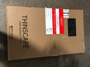 THINSCAPE 4 ft. L x 25 in. D Engineered Composite Countertop in Black Amani with Satin Finish Customer Returns See Pictures