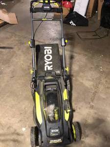 Ryobi Lawn Mower with Charger No Battery Customer Returns See Pictures