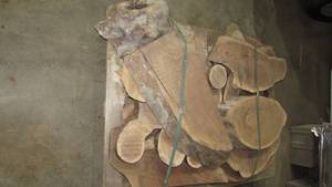 lot 11 image: Lot of 2 Decorative Black Walnut Home Sawn Wood