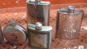 lot 24 image: Lot of Shot Glasses and Flasks