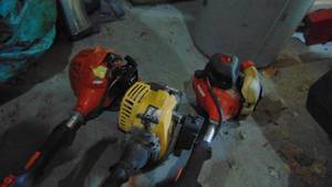 2 Echo SRM 225 Straight Shafted and 1 Bolens Curved Shafted Trimmers For Parts or Repair