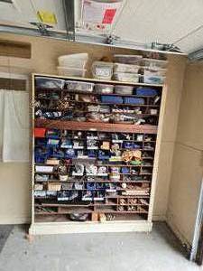 lot 1Z image: Shelving Unit and all Contents Pictured 63 12 Wide x 78 12 Tall
