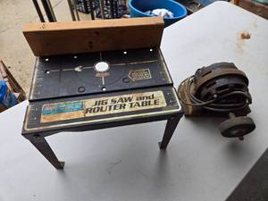 lot 48 image: RouterJig Saw Table and Grinding Wheel