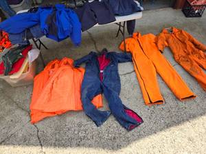 lot 130 image: Orange Hunting Clothes, Coveralls and More - Mostly Large in Size
