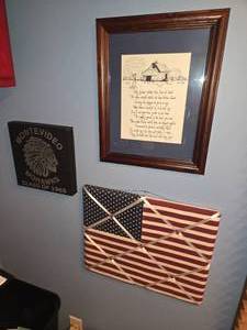 lot 155 image: Montevideo Mohawks Class of 1965, Flag and Other Wall Decor