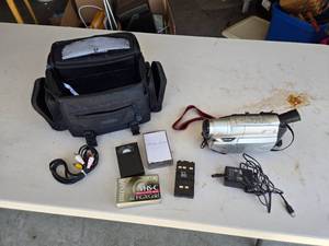 lot 177 image: JVC GR-AXM17U VHC Camcorder, Carry Bag, Tapes and More