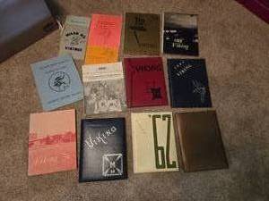 lot 201 image: Lot of Milan Vikings Yearbooks from the 50s and 60s