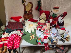 lot 233 image: Huge  Lot of Christmas Decor with Santa Clauses and More