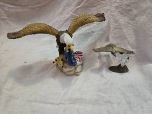 lot 273 image: Eagle Figurines - One is Made with Crystals as Part of the Base