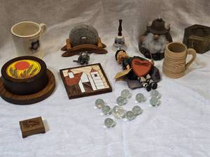 lot 297 image: Random Viking Items - Mini Millstone, Viking Dude and More
