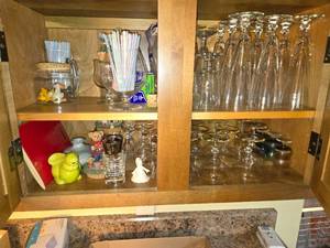 lot 336A image: All Items in This Cupboard - Glasses, Stir Straws and All Things Pictured