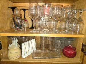 lot 337 image: Cupboard of Wine Glasses and Other Glasses