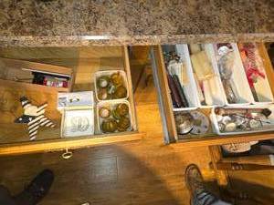 lot 340 image: 2 Drawers Full of Candles and Candle Related Items