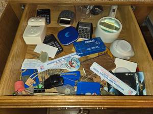 lot 341 image: Junk Drawer - Magnifying Glass, Calculators, Outlet
