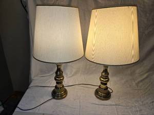 lot 368 image: Pair of Matching Brass Lamps