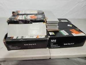 lot 43 image: 9 Boxes (4.95sqftbox) Oyster Grey 4x12 Glass Subway Tile