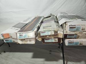 lot 45 image: 9 Boxes (24sqftbox) Allure African Wood Dark GripStrip Vinyl Plank Flooring