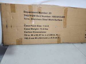 lot 50 image: Husky 72 Stainless Steel Work Surface