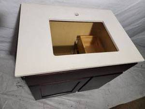 lot 52 image: 30 Espresso Vanity Cabinet with Quartz Top