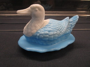 Duck Nesting Figure, Blue & White