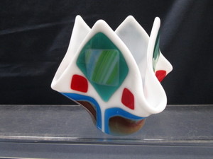Art Glass Vase, Pinched & Pulled