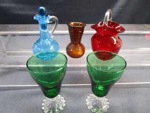 Crackle Glass, Ruby Basket