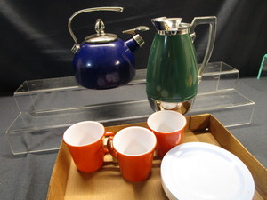 Teapot, Carafe, Mugs, Dessert Plates