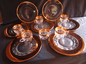 Gold Edged Snack Plates