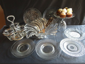 Salad Bowl, Dressing Server, Plates