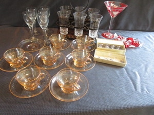 Amber Demi Set, Bottle Stopper, Glass Candy