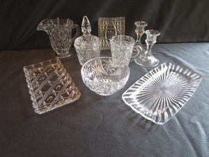 Crystal CreamSugar, Trays, Demi Spoons