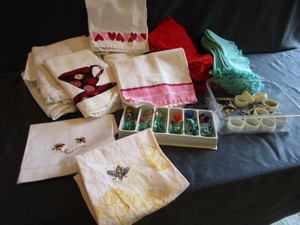 Blown Fish Markers, Napkin Sets, Hand Towels
