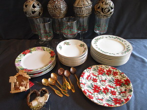 Christmas Plates, Glasses, Ornaments