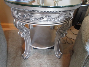 Pair Lamp Tables, Glass top