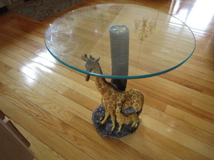 Giraffe Based Table, Glass Top