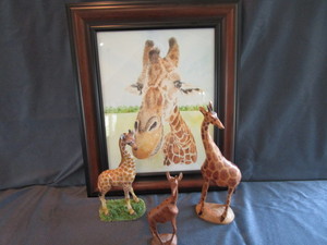 Giraffes Watercolor Print & Figures