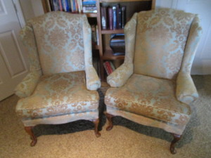 Wingback Chairs, Pair