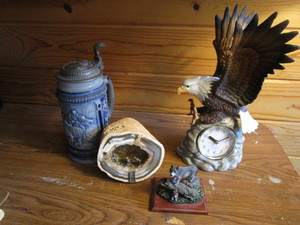 Eagle Clock, Wolves, Geode