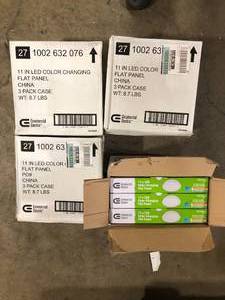 Lot of 4 cases  Commercial Electric 11 in. 12.5-Watt Dimmable White Integrated LED Edge-Lit Round Flat Panel Flush Mount Ceiling Light Color Changing (3xcase) Not used