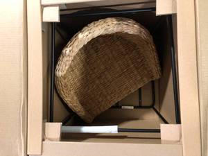 StyleWell Natural Woven Hyacinth Counter Stool with Low Back customer return see pictures