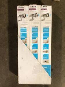 Lot of 3 MOEN Hensley 24 in. Double Towel Bar with Press and Mark in Brushed Nickel review pictures