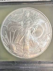 2007 AMERICAN SILVER EAGLE ICG MS70