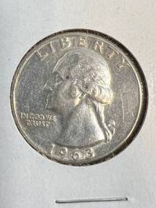 1963 US WASHINGTON QUARTER BU
