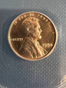 1954 US PROOF WHEAT CENT ANACS PF64 RED