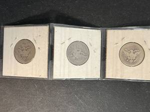 3 US BARBER QUARTERS 1908 1910 1914