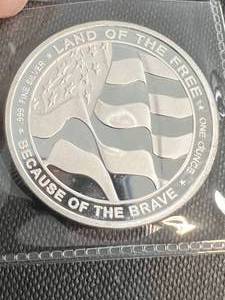 1 TROY OZ .999 FINE SILVER NAVY ROUND