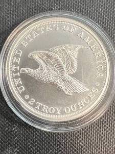 2 TROY OZ .999 FINE SILVER 1838 TRADE DOLLAR DESIGNED ROUND IN AIRTITE