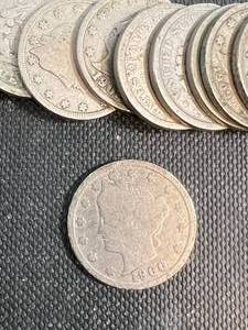 GROUP OF 13 US LIBERTY NICKELS